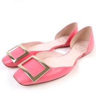 ROGER VIVIER Trumpet Ballerina 皮革平底鞋，粉紅色，36.5 碼，義大利製造，狀況極佳。