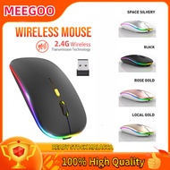 Wireless Mouse 2.4Ghz Computer Mouse Silent Wireless Mice Rechargeable Silent LED Backlit Mice  Optical Adjustable Gaming Mouse  For Laptop Computer(Tetikus Bluetooth Tanpa Wayar)无线鼠标