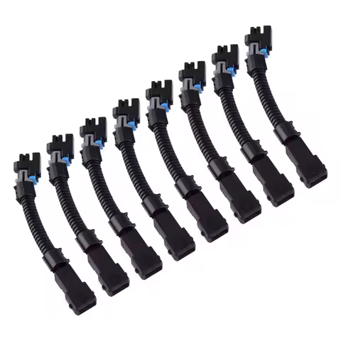8Pcs Black Fuel Injector Connector Adapter Plastic Fit for EV1 to EV6/EV14 USCAR LS1 LS2 LS3 LT1