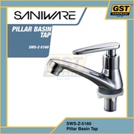 Saniware Pillar Basin Tap Silver 51 Series Stainless Steel Paip Air Sink | SWP-SWS-Z-5160