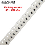100Pcs 0805 SMD 1/4W 0R ~ 10M chip resistor 5% 0R 0.1 0.62 0.91 10R 100R 220R 330R 470R 1K 4.7K 10K 