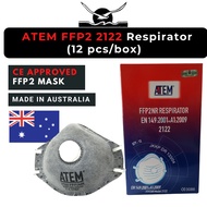 ATEM 2122 FFP2 Cup Face Mask Activated Carbon & Valve Respirator (12pcs/box)