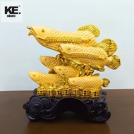 Golden Arowana Fish Statue For HomeDecor /health/ peace/ prosperity and wealth/Gift