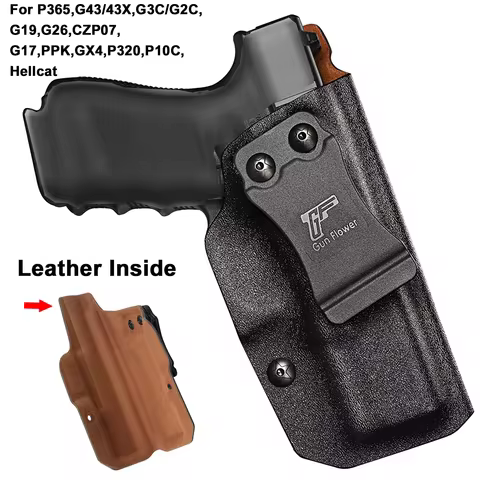 For Glock G19,G43/43X,G3C/G2C,SIG P365,G26,CZP07,G17,PPK,GX4,P320,P10C,Hellcat,Leather Inside Holste