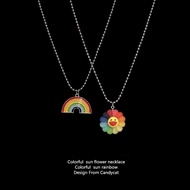 Smiley face rainbow necklace
