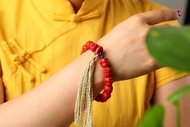 天然原礦硃砂精品紅砂佛頭手鏈 硃砂含量高達95%