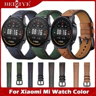 สายรัดข้อมือหนัง 22 มม. สำหรับสายนาฬิกาเปลี่ยนสายนาฬิกา Xiaomi Mi สำหรับสายนาฬิกาสมาร์ทสีของ xiaomi mi watch