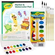 Watercolor Paint Set - 16 Watercolor Paint, 50 Sheets Watercolor Paper Pad, 8 Paint Brushes for Kids