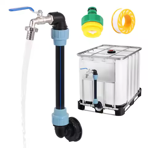 3/4Inch Outlet Tap IBC Adapter Tank Connection Faucet for 1000L Rainwater Tank Rain Barrel Zinc Allo