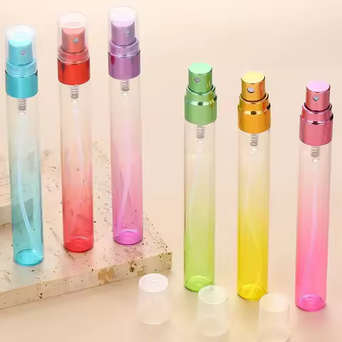 10ml Gradient Color Glass Perfume Spray Bottle Cosmetic Dispenser Empty Sub-bottle Potable Cosmetics