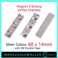 3 BUTANG Magnet BESAR Silver Magnet For Name Tag / Badge 3 Butang Magnet Kuat Magnet Nametag WHOLESA