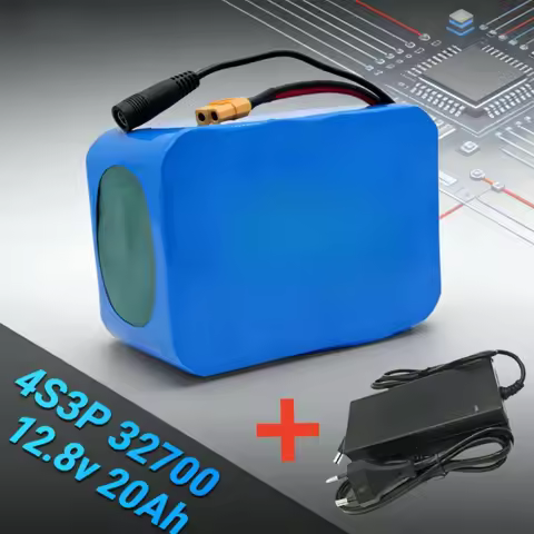 Lifepo4 Battery 12V 12.8V 20Ah 4S3P with Built-in BMS for Boat Power Supply UPS Backup System Includ