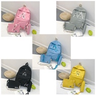 Korean KD9423 3 Pieces In 1 Design Premium Quality Fashion Backpack (Multicolor)