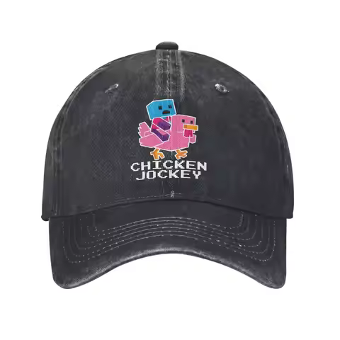 Unisex Chicken Jockey Funny Printed Hat Fashion Distressed Cotton Baseball Cap Adjustable