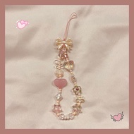 Mobile Phone Chain Bow Mobile Phone Lanyard Creative Beaded Mobile Phone Chain