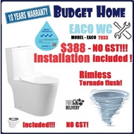 Tornado flush toilet bowl with installation Eaco T933
