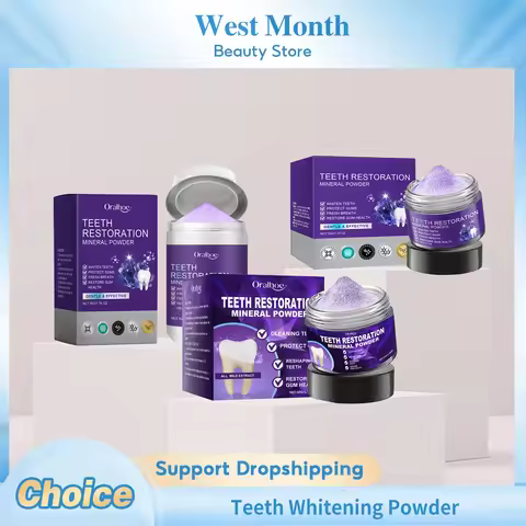 Teeth Whitening Purple Powder Oral Clean Anti Tooth Decay Remove Bad Breath Strengthen Gums Refresh 