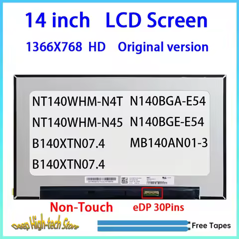 14 Inch Laptop LCD Screen NT140WHM-N45 N4T B140XTN07.4 07.5 N140BGA-E54 N140BGE-E54 MB140AN01-3 Matr
