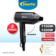 PowerPac Hair Dryer with 2 Speed Selector and Foldable Hair Dryer (PPH2200)