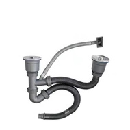 Black Quartz Stone Sink Drain Set Kitchen Dishwashing Sink Anti-Odor Drain Single Sink Double Sink D