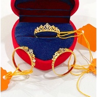 Cincin Crown Padu Emas 916