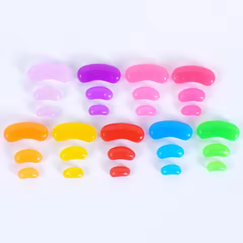 50pcs Mini Candy Jelly Beans Rainbow Sugar Beads Model DIY Handmade PVC Miniature Fake Accessories S