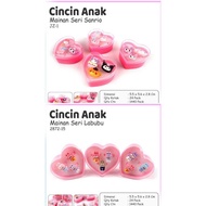 3pcs Fancy Toy Children's Rings / 1 box Heart contains 3pcs Cute Motif Rings/ SANRIO Motif Rings/LAB