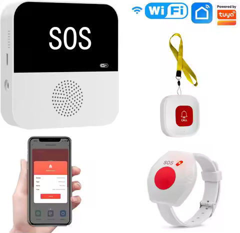 Wireless WiFi Elderly Caregiver Pager SOS Call Button Emergency SOS Medical Alert System for Seniors
