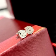 Car LOVE series 18k white gold stud earrings - classic style earrings of AU750 standard