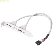 Doublebuy USB 2 0 Slot Bracket 2 Port USB 2 0 Motherboards Back Extension Bracket to 9 Pin Motherboa