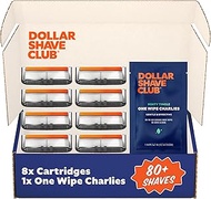 Dollar Shave Club | 6 Blade Club Series Razor Refill Cartridges, 8 Count, 1 Individual Wipe | Precis