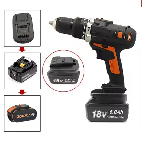 Battery Tool Adapter Converter for Makita 18V Lithium Battery Convert To WORX 20V 4-Pin Electrical P