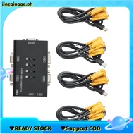 KVM Switch,USB VGA KVM Switch for 4PC Sharing One Video Monitor and 3 USB Devices,for PC, Keyboard, 