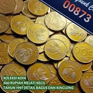 Koleksi Uang Kuno Koin 500 Rupiah Melati Kecil Tahun 1997 Detail Utuh Bagus Sudah Dibersihkan