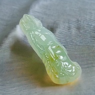 冰種飄黃翡翡翠關聖帝君 | 天然緬甸玉A貨翡翠 | 送禮