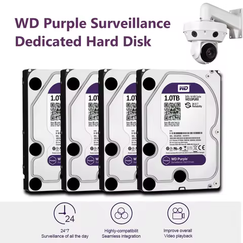 MTStar Hard Drive Disk 64M Cache Purple 500GB 1TB 2TB 4TB 6TB 8TB 10TB Surveillance HDD 6Gb/s SATA 3