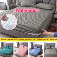 New 100% waterproof mattress cover, mattress protector, lattice pattern, full-enclosed bed sheet, anti-insect/anti-mite, Size : Single / Double / Queen /  King / Super king