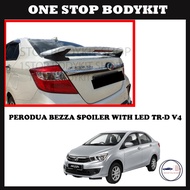 PERODUA BEZZA SPOILER WITH LED (TR-D v4) (FIBER GLASS)SKIRT LIP BODYKIT