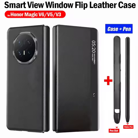 For Honor Magic V6 V5 V3 V2 VS2 VS Case Flip Leather Smart View Window Protection Phone Cover + with