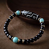 Authentic natural agate nine-eye dzi beads coconut bodhi bracelet mens pattern transfer beads womens