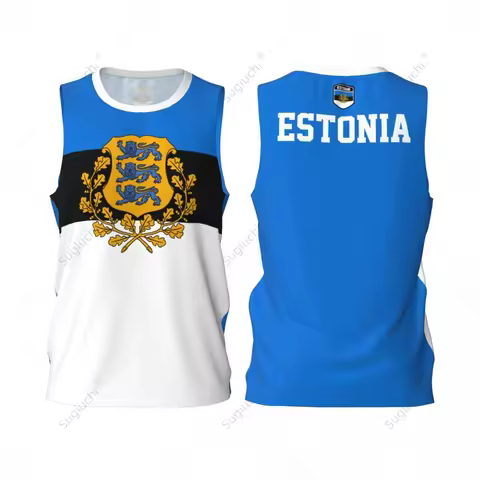Estonia Flag Men Basketball Sports Running Fitness Multifunction Sleeveless tshirt Exclusive Custom 