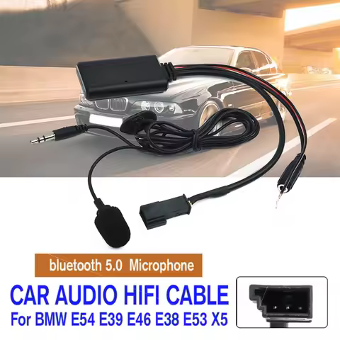 Audio HIFI Cable Adaptor Bluetooth 5.0 + Microphone For BMW E54 E39 E46 E38 E53 320i 320ci 320cic 32