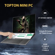 สินค้าใหม่ Tolton Dual Screen Gaming แล็ปท็อป16นิ้ว IPS 14 ''Touch In I7-10750H Max 64GB DDR4 4TB NV