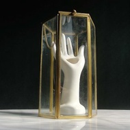 【老時光 OLD-TIME】早期二手陶瓷手模花器+展示玻璃盒