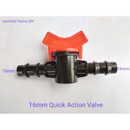 Stopcock Quick Action Valve 16mm/ Irrigation Watering System/ Fertigasi Stopcock