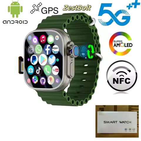DW100 Pro+ 5G Android Smartwatch Touch ID Smart Watch With Rotary Camera 2.29inch Amoled Screen GPS 