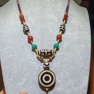 Tibetan Style Retro Sheep Eye Dzi Beads Agate Men Women Safe Buckle Necklace Dzi Beads Genuine Ethni