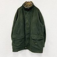 二手衣物，約90年代Burberry羊毛連帽大衣，附隱藏式門襟，復古款，綠色