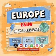 Europe Travel Local eSIM 4G/5G | 9GB Unlimited Data | 3-15 Days | Fast Activation & Email Delivery