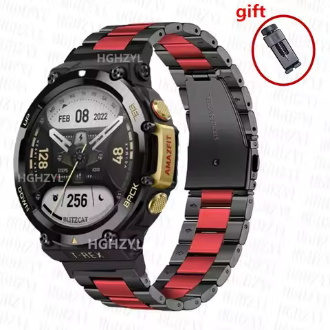 Stainless Steel Strap For Huami Amazfit T-Rex 2 Smart Watch Band Metal Replaceable Belts For Xiaomi 